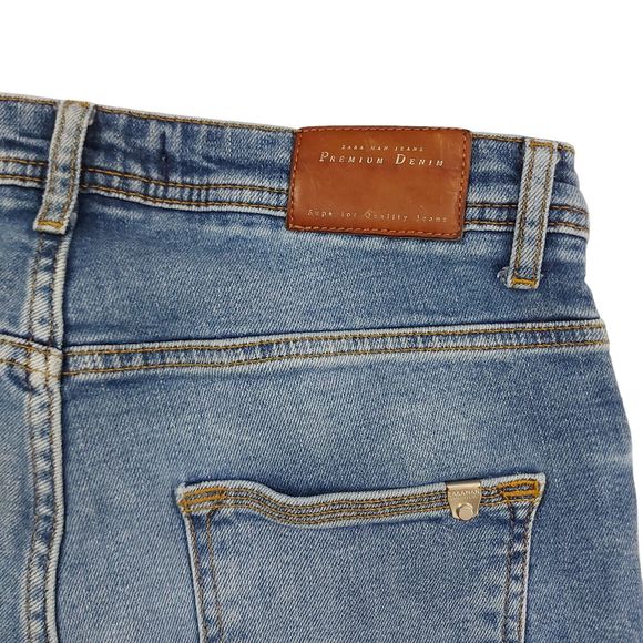 Zara Man Jeans Premium Denim Mens 31x30 Blue Skinny Stretch Cotton Blend - Picture 7 of 11